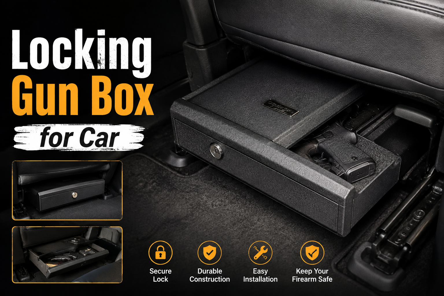 Locking Gun Box for Car
